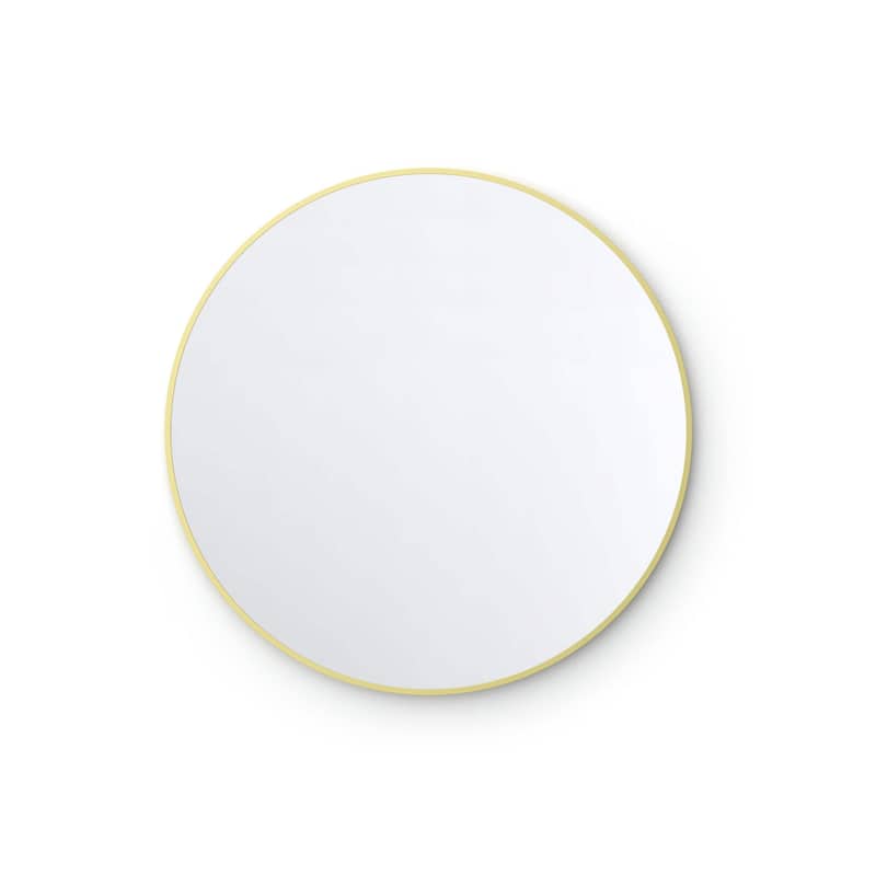 28 Inch Shatterproof Wall Mount Metal Frame Mirror - Brushed Gold