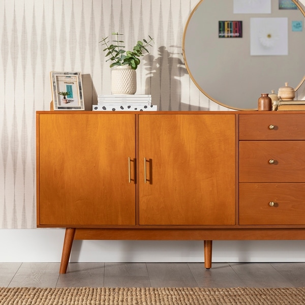 Middlebrook 70 Inch Mid Century Modern Buffet Console Walnut