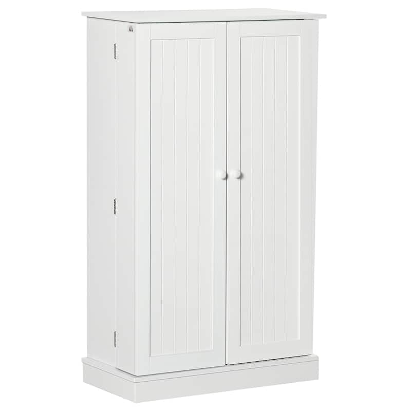 HOMCOM 41" Farmhouse Kitchen Pantry, Freestanding 2 Door Storage Cabinet with Adjustable Shelves