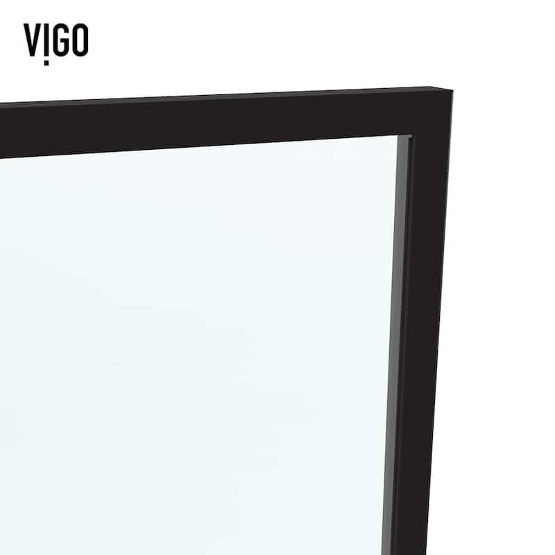 VIGO Meridian LineArt™ 34" W x 74" H Framed Shower Screen in Matte Black