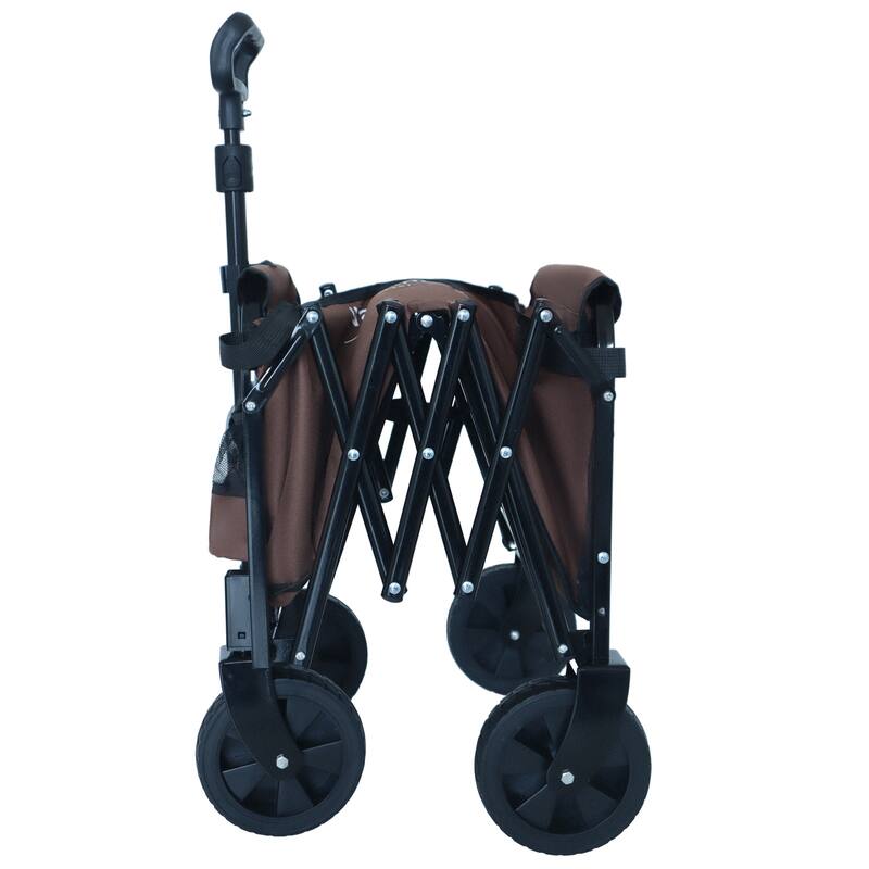 Expandable Dual-Layer Utility Wagon With 100% Extra Space - Grocery Cart For Camping,Supports 225lbs