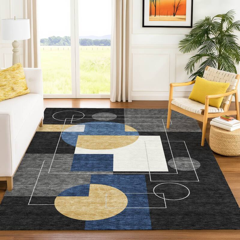 Machine Washable Indoor/ Outdoor Modern Filly Chantille Rug