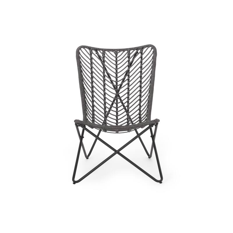 Galtin Outdoor Wicker and Iron Accent Chairs (Set of 2) by Christopher Knight Home