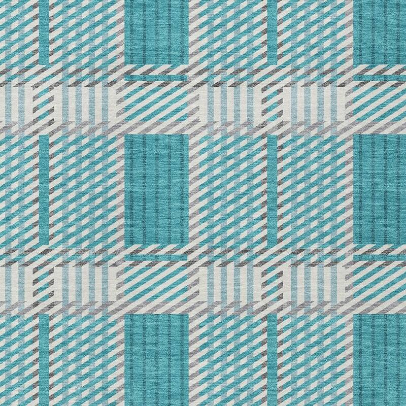 HomeRoots Plaid Transitional Rectangle Outdoor Rug