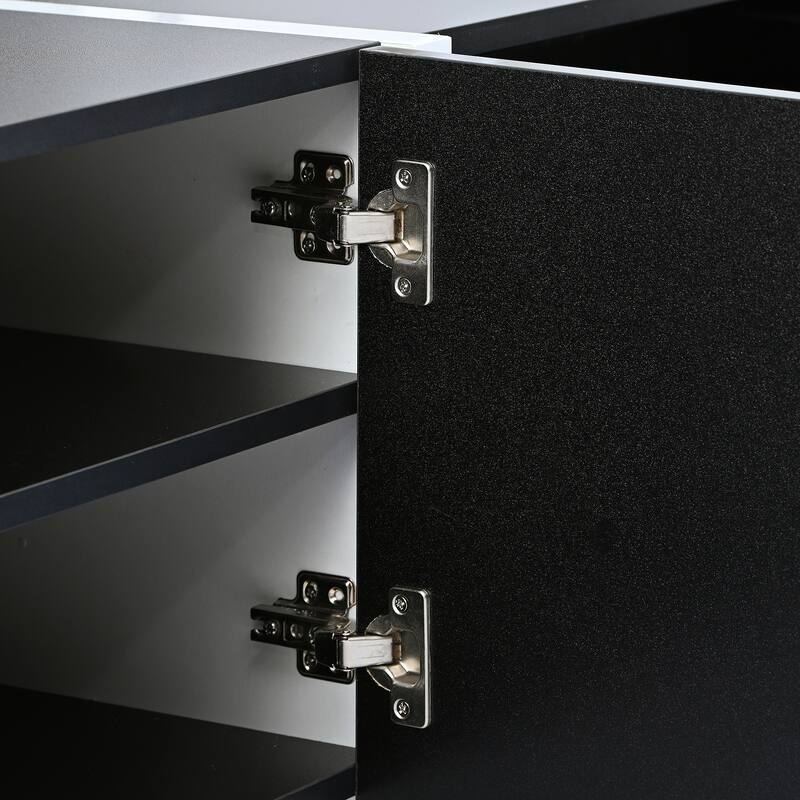 TV Console Table for TVs Up to 80", Modern TV Cabinet with High Gloss UV Surface