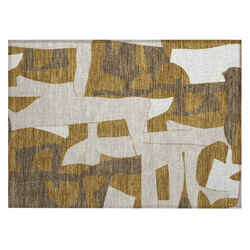 Machine Washable Indoor/ Outdoor Modern Crestone Chantille Rug