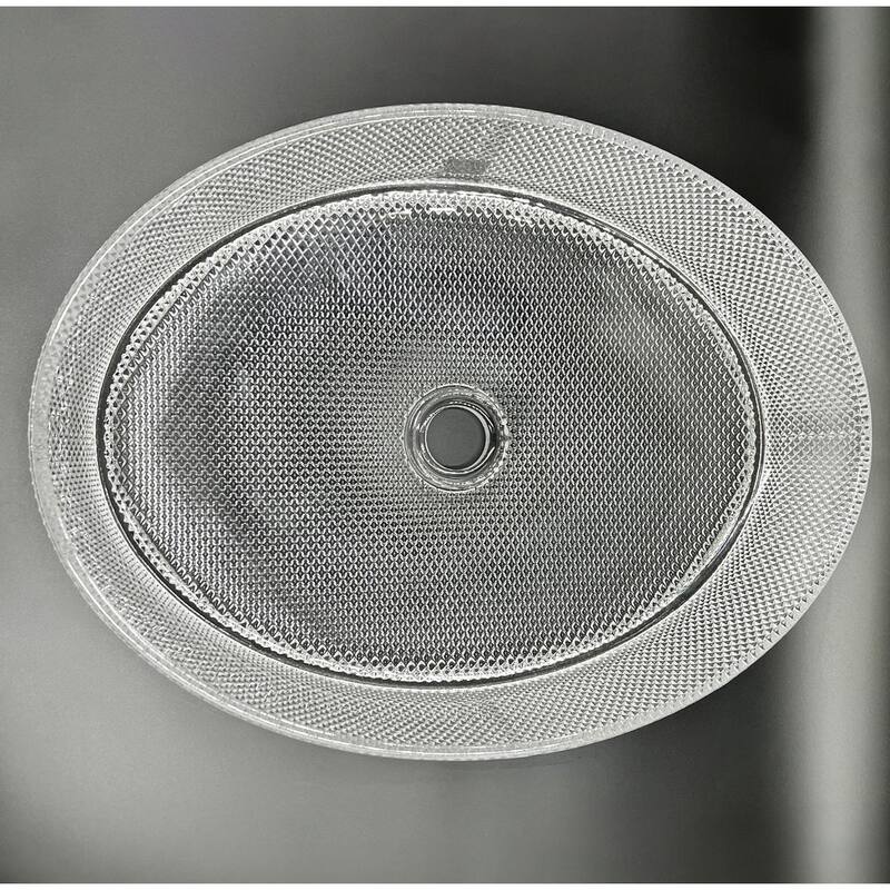 CastelloUSA Decorative 20" Oval Crystal Rectangle Glass Sink