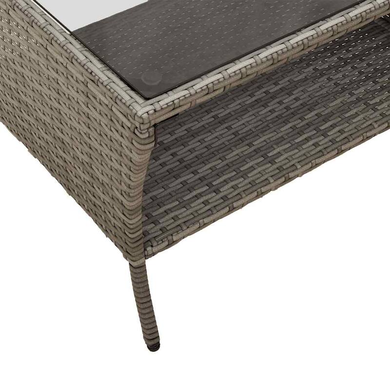 vidaXL 6 Piece Patio Sofa Set with Cushions Black/Brown/Gray Poly Rattan