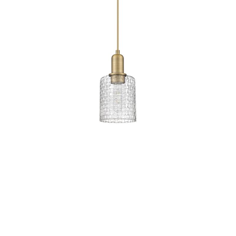 Innovations Lighting 716-1P-10-5 Cobbleskill Pendant Cobbleskill 5" - Brushed Brass / Clear
