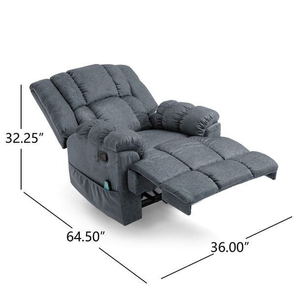 dimension image slide 0 of 6, Coosa Indoor Pillow Tufted Massage Recliner by Christopher Knight Home