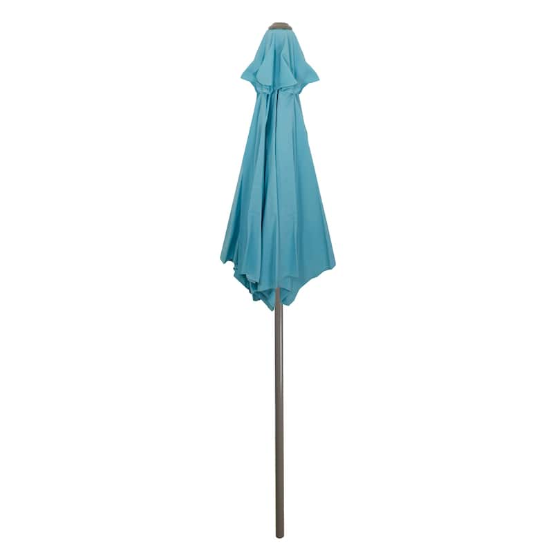 6.5' Outdoor Patio Market Umbrella with Hand Crank - Turquoise Blue