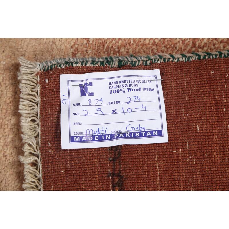 Modern Oriental Gabbeh Kashkoli Runner Rug Wool Hand-knotted Carpet - 2'7" x 10'3"