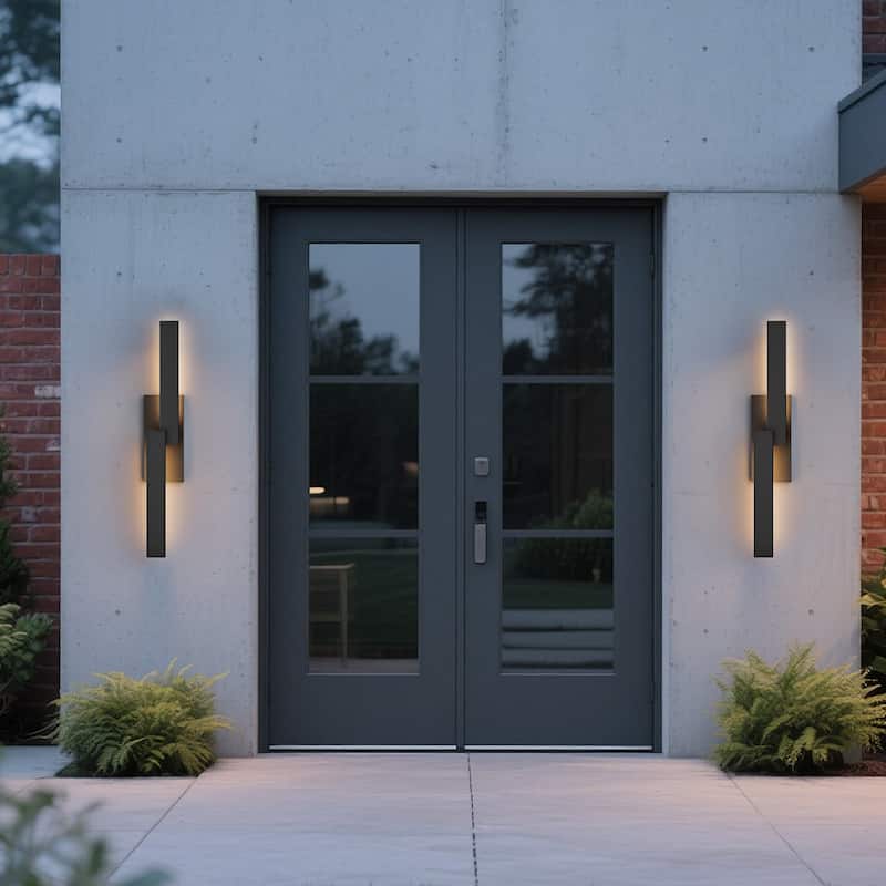Matte Black Iron Integrated LED Outdoor/Indoor Wall Sconce - 23.6"