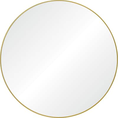 Framed Round Wall Mirror - 48" - Gold and Clear
