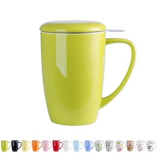 Porcelain Insulated Tea Mug with Infuser, 13 oz.