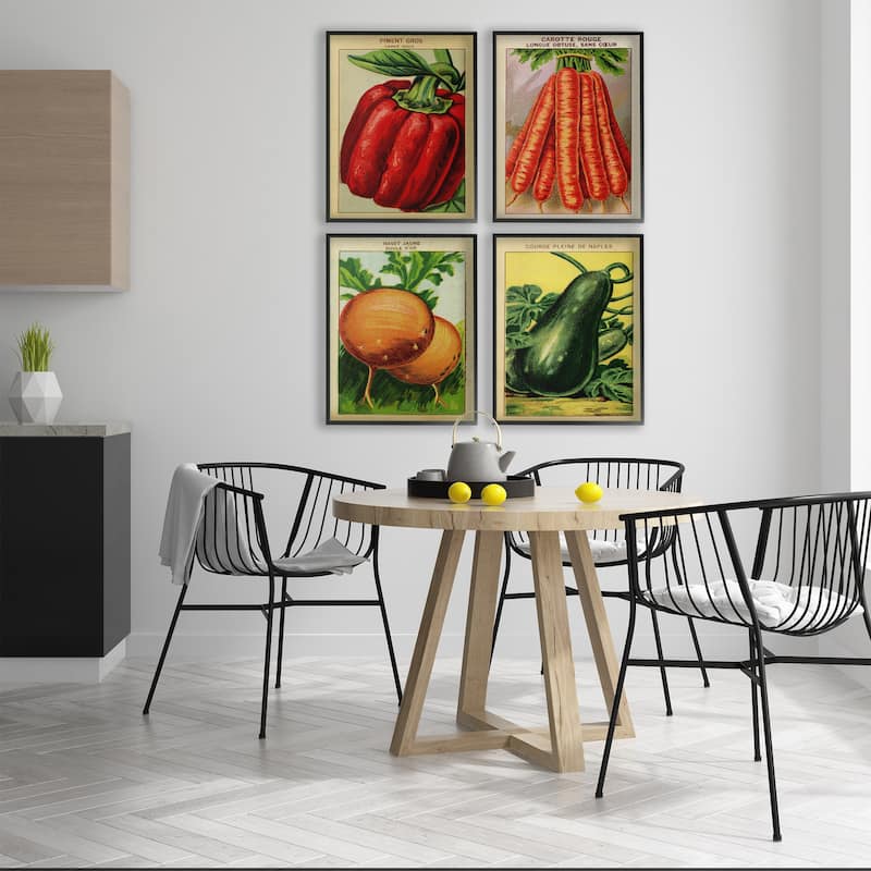 Stupell Rustic Garden Vegetables Framed Giclee Art Design By Lil' Rue (Set of 4)