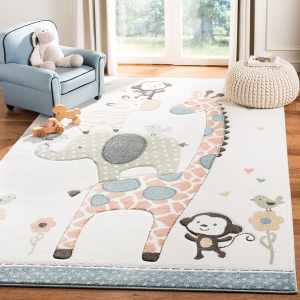 slide 2 of 49, SAFAVIEH Carousel Kids Miharu Animal Rug 10' x 14' - Ivory