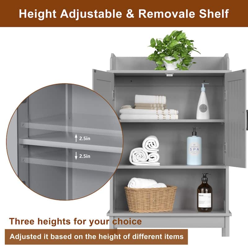 VEIKOUS Bathroom Over The Toilet Storage Cabinet Organizer With Doors and Shelves