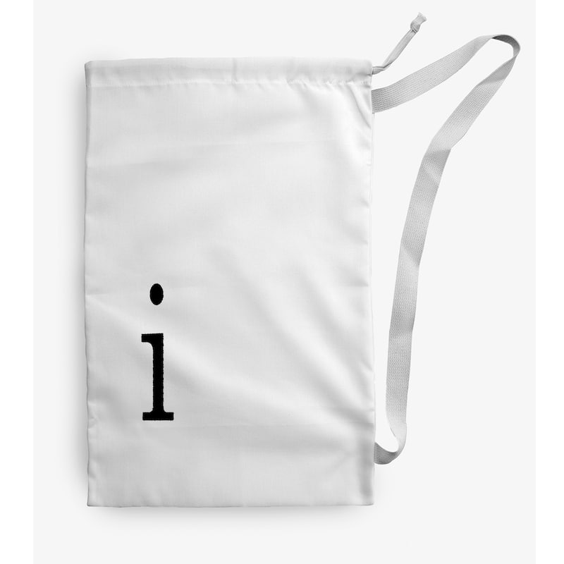 Modern Monogram Laundry Bag - 18" x 29" - White/Black