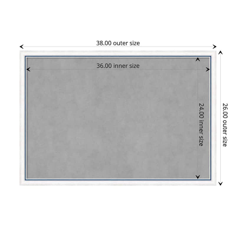 Amanti Art Morgan White Blue Framed Magnetic Board - Board Size 36x24