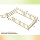 preview thumbnail 17 of 36, Twin Size Kids Wood Montessori Floor Bed with Door and Fence