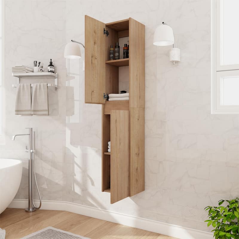 Beingnext 12"/36" Wall Mounted Bathroom Side Cabinet With Soft Close Door And Shelf