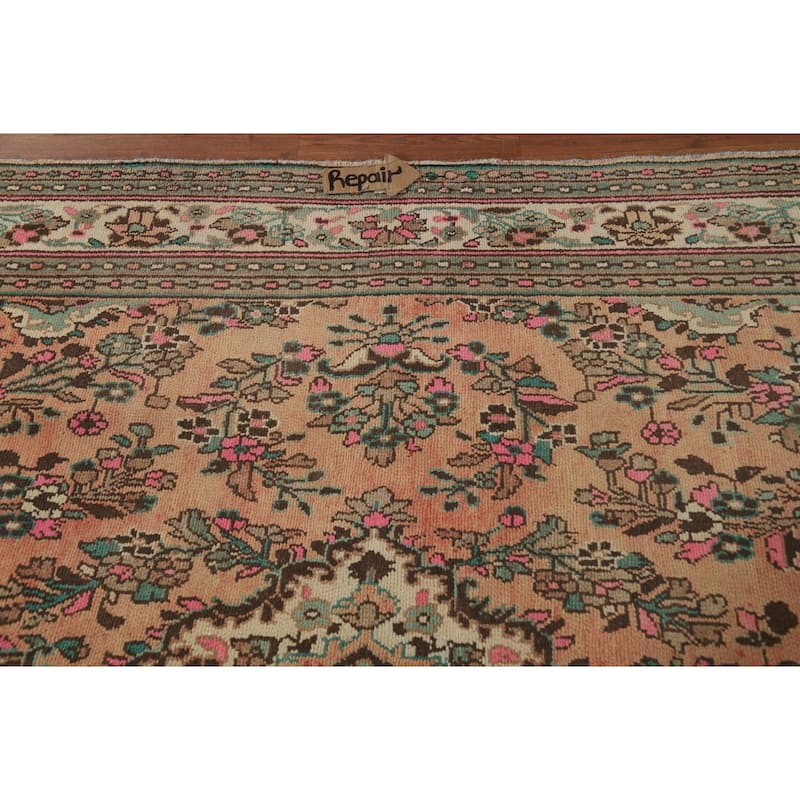 Floral Medallion Hamedan Persian Area Rug Handmade Wool Carpet - 6'8"x 9'8"