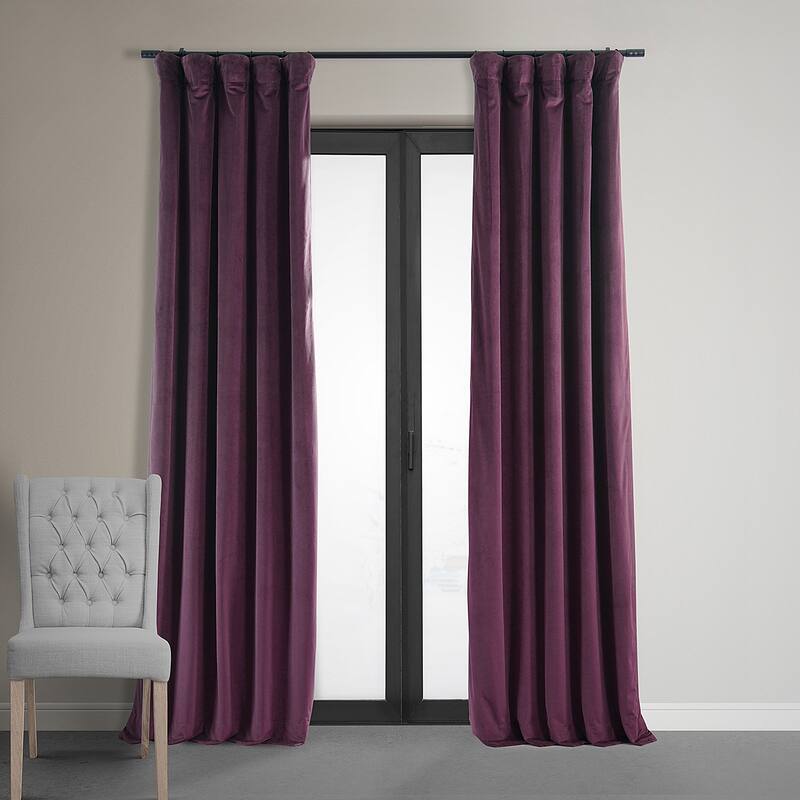 Exclusive Fabrics Signature Blackout Velvet Curtain (1 Panel) - 50 X 120 - Cabernet
