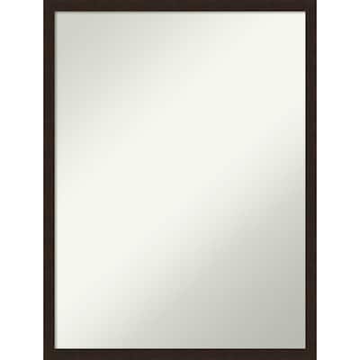 Non-Beveled Wood Bathroom Wall Mirror - Carlisle Espresso Narrow Frame