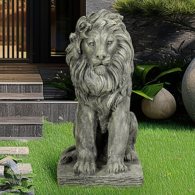 22.8in H Concrete Garden Statue for Outdoor, Statue for Home and Garden(Lion)