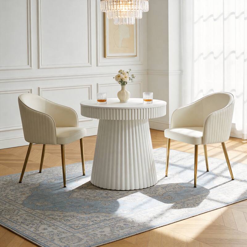 Small Dining Table, Modern Round Kitchen Table, 31.5" Circle Dining Tables for Kitchen, Dining Room, Living Room, Apartment