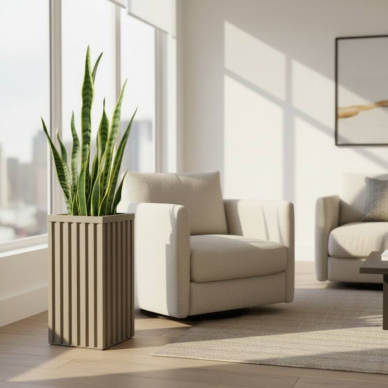 Square Grove Column Planter