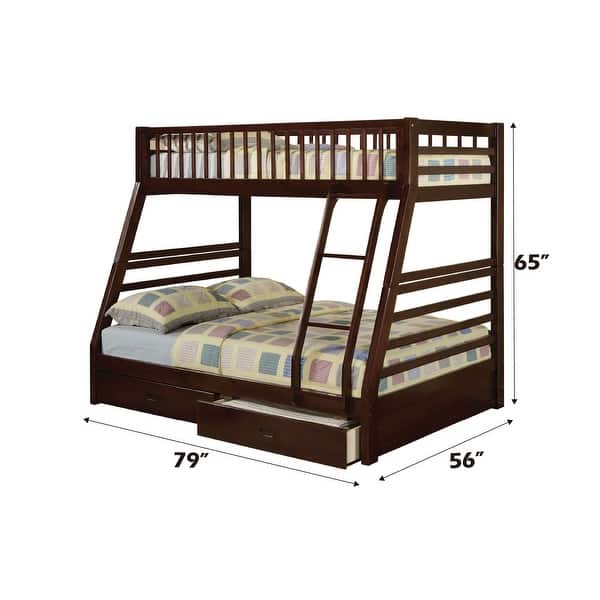 Twin/Full Bunk Bed with Storage Drawers & Slat System