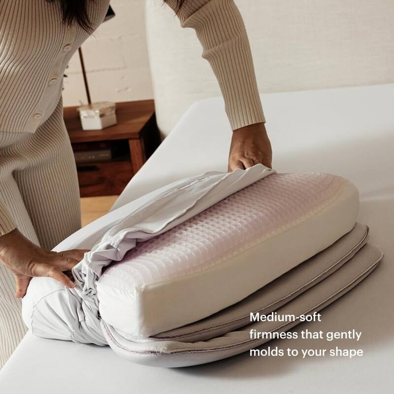 Purple - DreamLayer Modern Adjustable King Pillow with GelFlex® Grid Cooling and MicroAir™ Foam Support - White