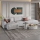 preview thumbnail 2 of 10, 145'' Leath-Aire Sofa Modern Sectional Sofa for Living Room