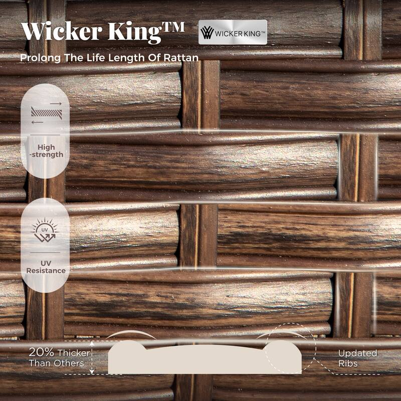 MAISON ARTS 4-Seat Patio Conversation Sets with 2 Rocking Sofa Chairs, 1 Loveseat Sofa and 1 Coffee Table