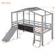 preview thumbnail 19 of 24, Twin Size Loft Bed House Bed with Slide, Light Strip and Blackboard