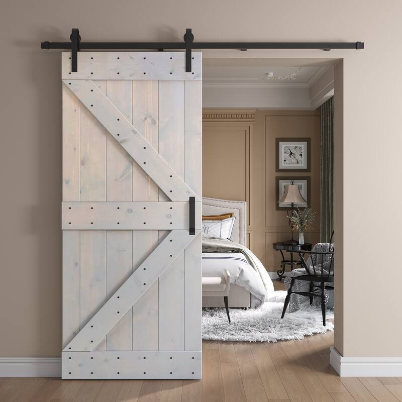 Coast Sequoia 38in x 84in K Series Pine Wood Sliding Barn Door With Hardware Kit