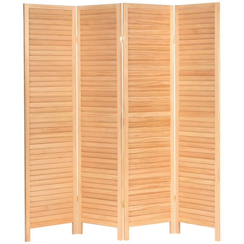 6 ft. Tall Wooden Louvered Room Divider