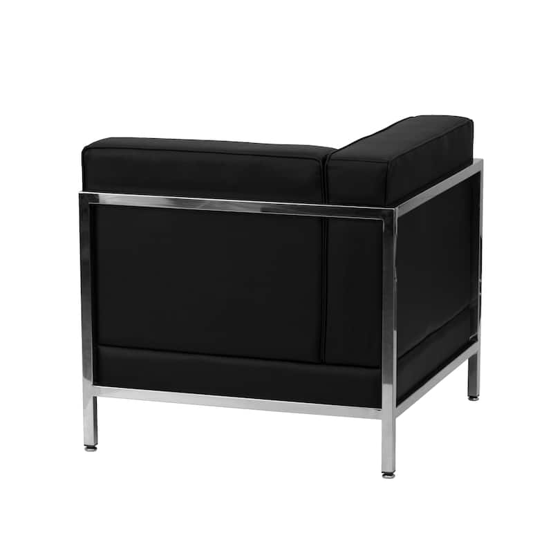 LeatherSoft Modular Left Corner Chair with Quilted Tufted Seat - 28.5"W x 28.5"D x 27.5"H - 28.5"W x 28.5"D x 27.5"H