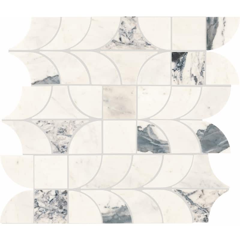 Daltile Gamma Natural Stone Patchwork Wall and Floor Mosaic Tile (Set of 10) - Silver
