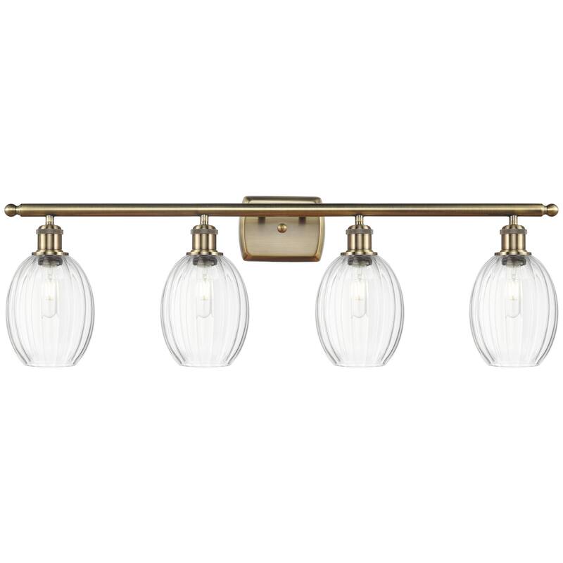 Innovations Lighting 516-4W-12-37 Preston Vanity Preston 4 Light 37" - Antique Brass / Clear