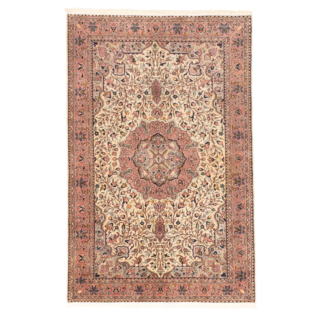 ECARPETGALLERY Hand-knotted Kayseri Cream Wool Rug - 5'1 x 7'10