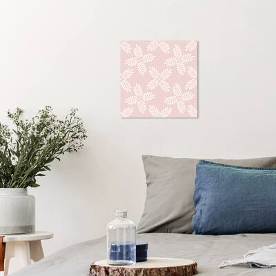 Wynwood Studio Canvas Abstract Fern Floral Flakes Pink and Light Pink Modern & Contemporary Wall Art Canvas Print