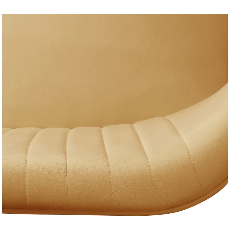 Farrah Upholstered Velvet Polyester 46" Wide Loveseat - Armless/ Scalloped Back