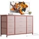 preview thumbnail 27 of 42, 55 Inch TV Stand 10 Drawer TV Dresser with Charging Station Pink
