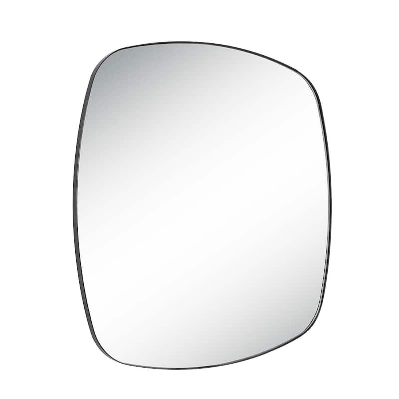 Renwil Sparti Iron Wall Mirror, Matte Black - Matte Black