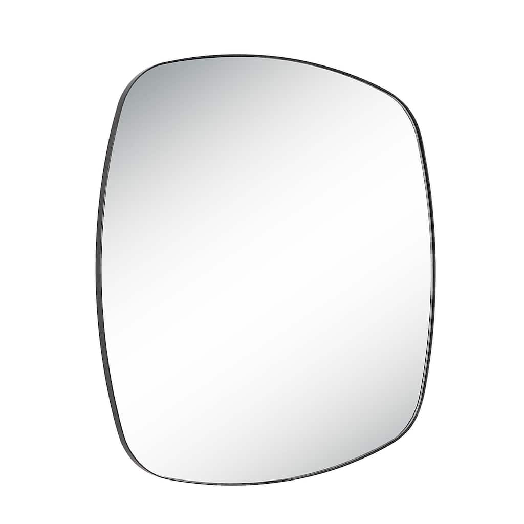 Renwil Sparti Iron Wall Mirror, Matte Black - Matte Black