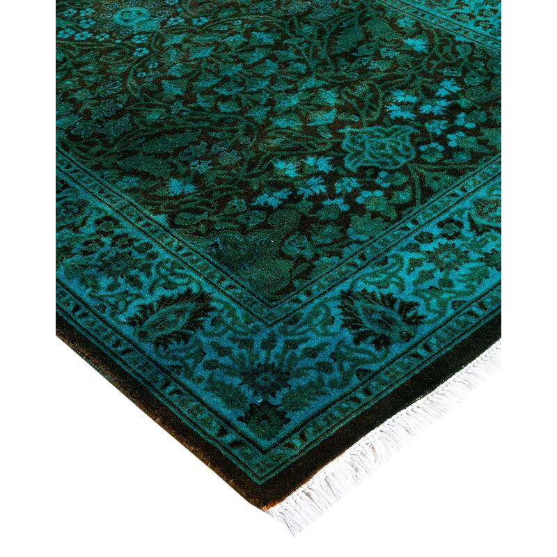 Fine Vibrance One-of-a-Kind Hand-Knotted Runner Rug - Blue, 2' 7" x 18' 5" - 2' 7" x 18' 5"