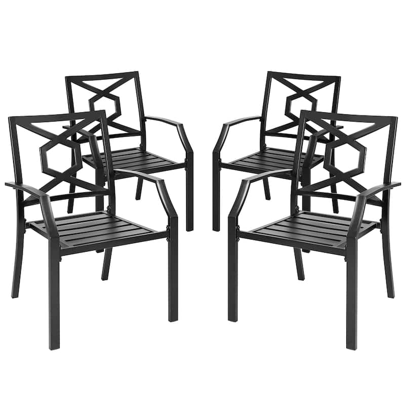Outdoor Iron Dining Set of 5, Powder Coating